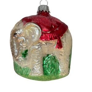 Mercury Glass Circus Elephant Ornament Kreg Germany Sugared Blown Christmas